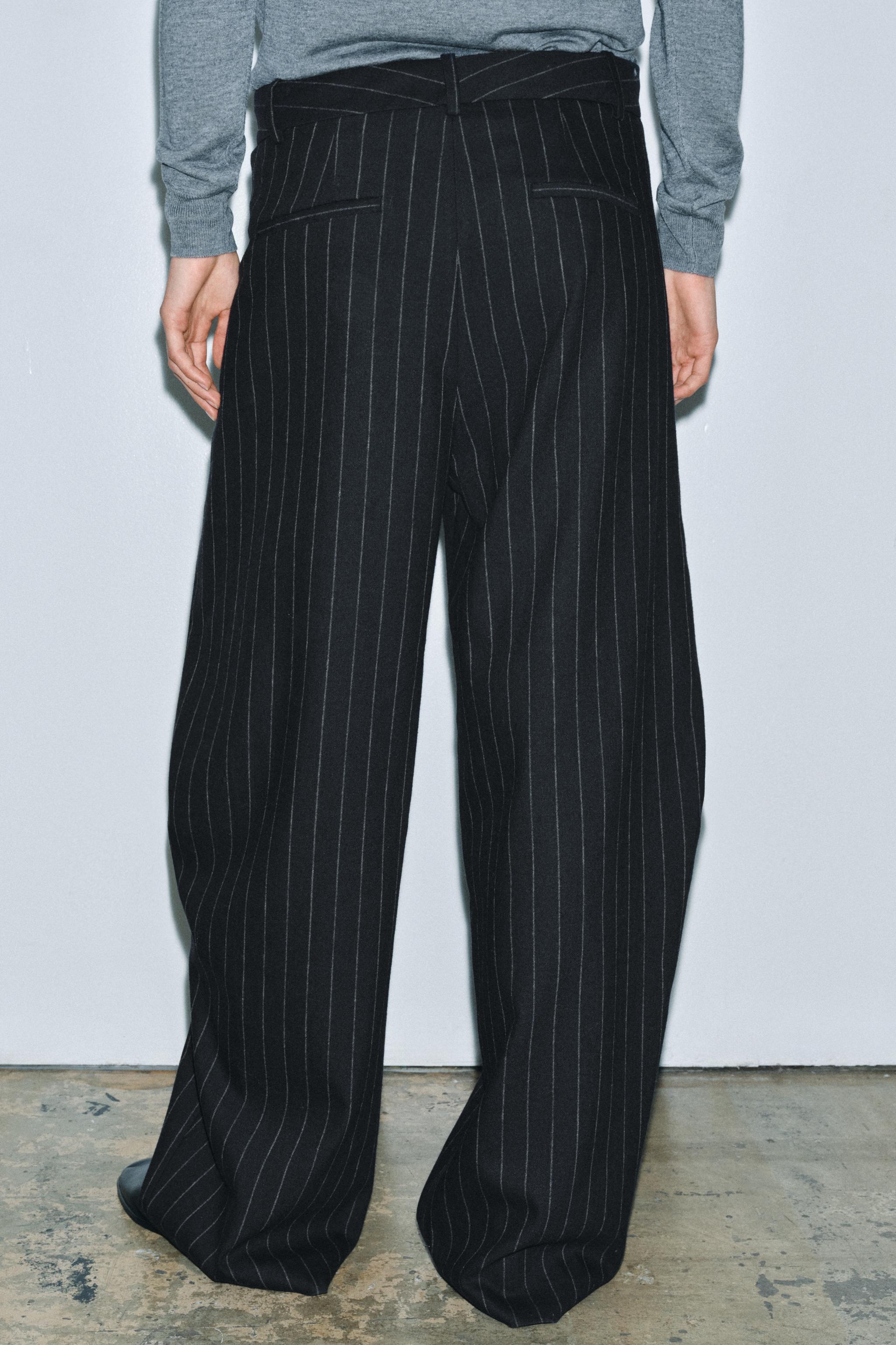 ZW COLLECTION WOOL PINSTRIPE PANTS